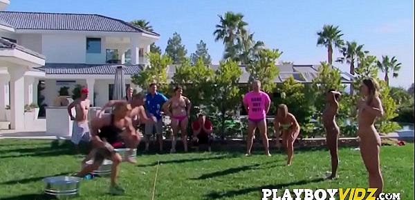  Fun in the sun with a sex group of horny swinger couples!